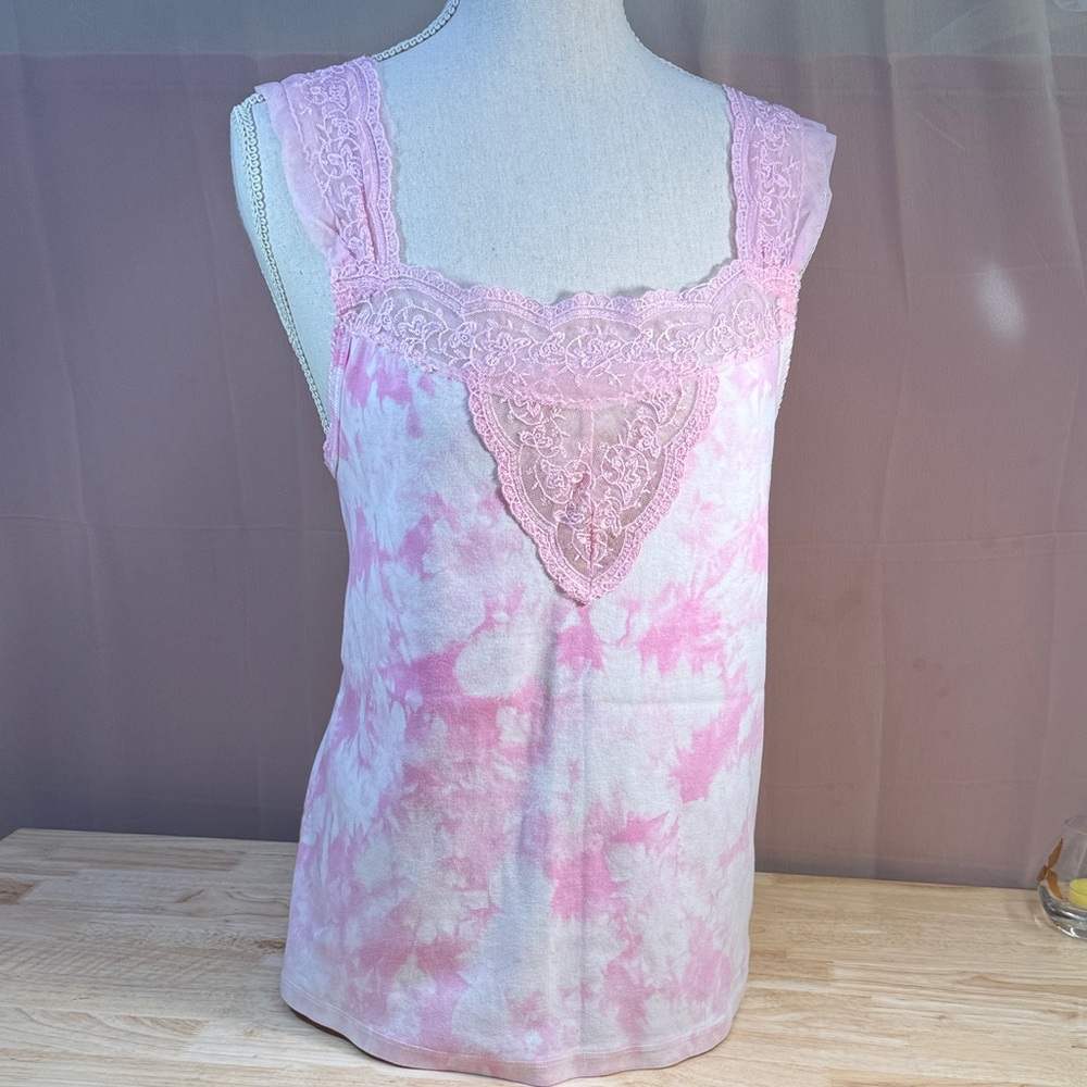 Daninty and Frilly Tule & Tie-dye Tank Top